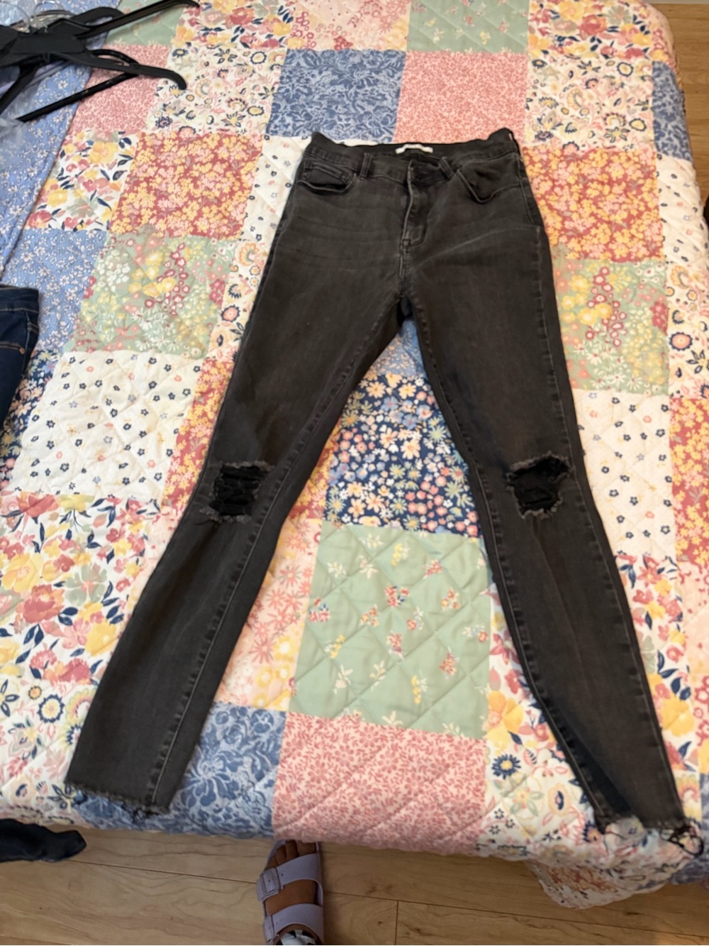 PacSun Charcoal Black Distressed Skinny Jeans